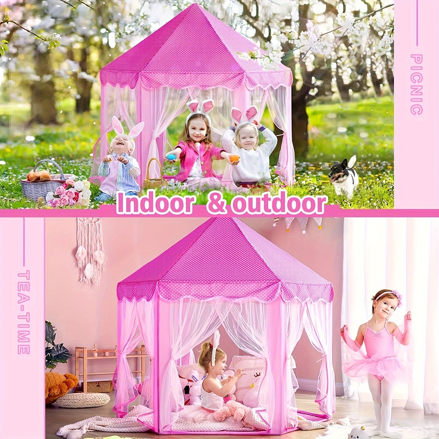Dreamy Castle Play Tent - Magical Experience World for Children with Lights