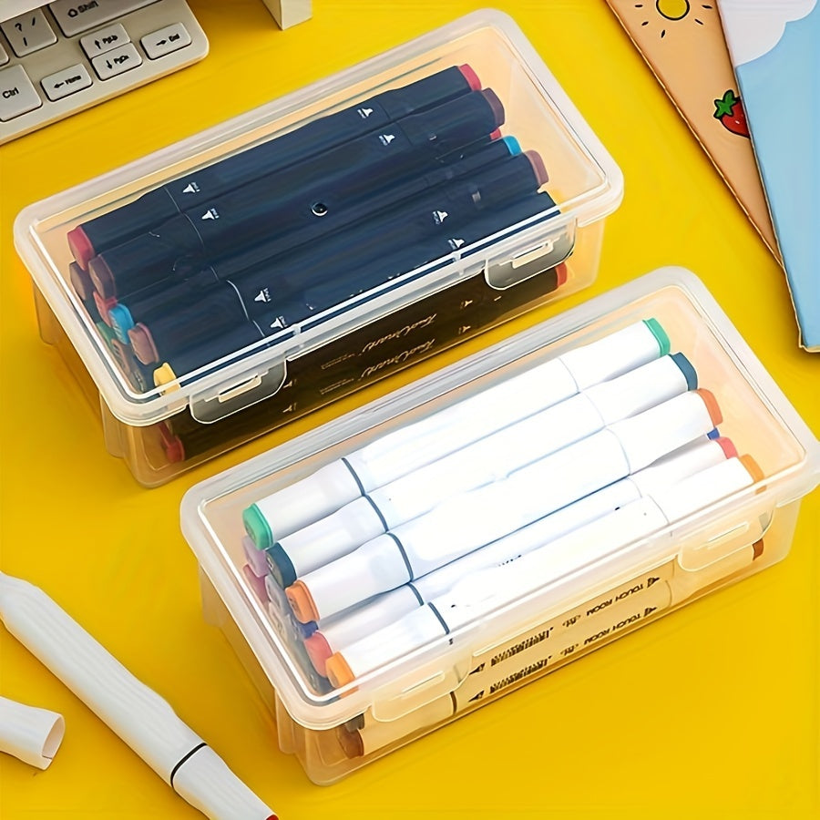 Transparent Storage Box - Practical and Durable for School Supplies