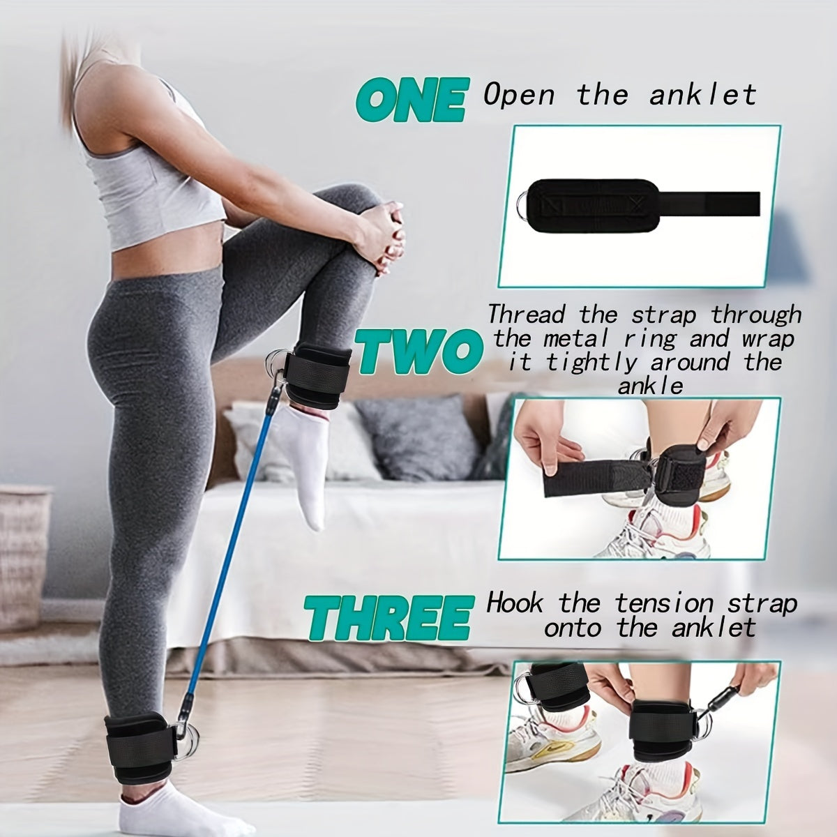 Adjustable Ankle Resistance Bands Set – Perfect for Booty and Leg Training at Home