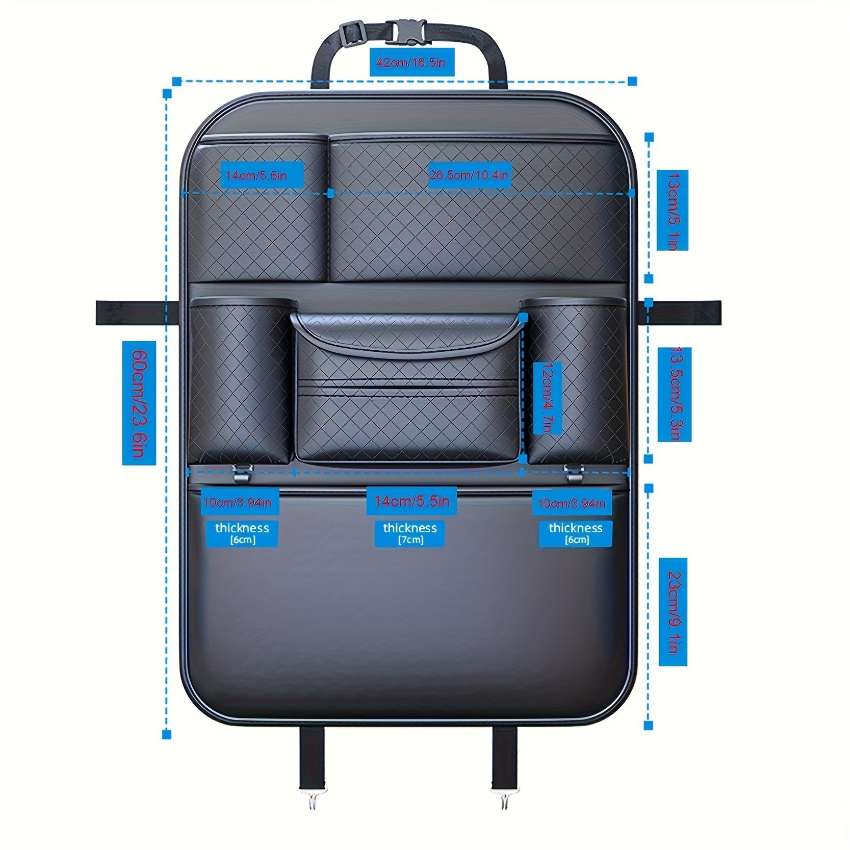 PU Leather Car Seat Back Organizer – Sleek and Functional