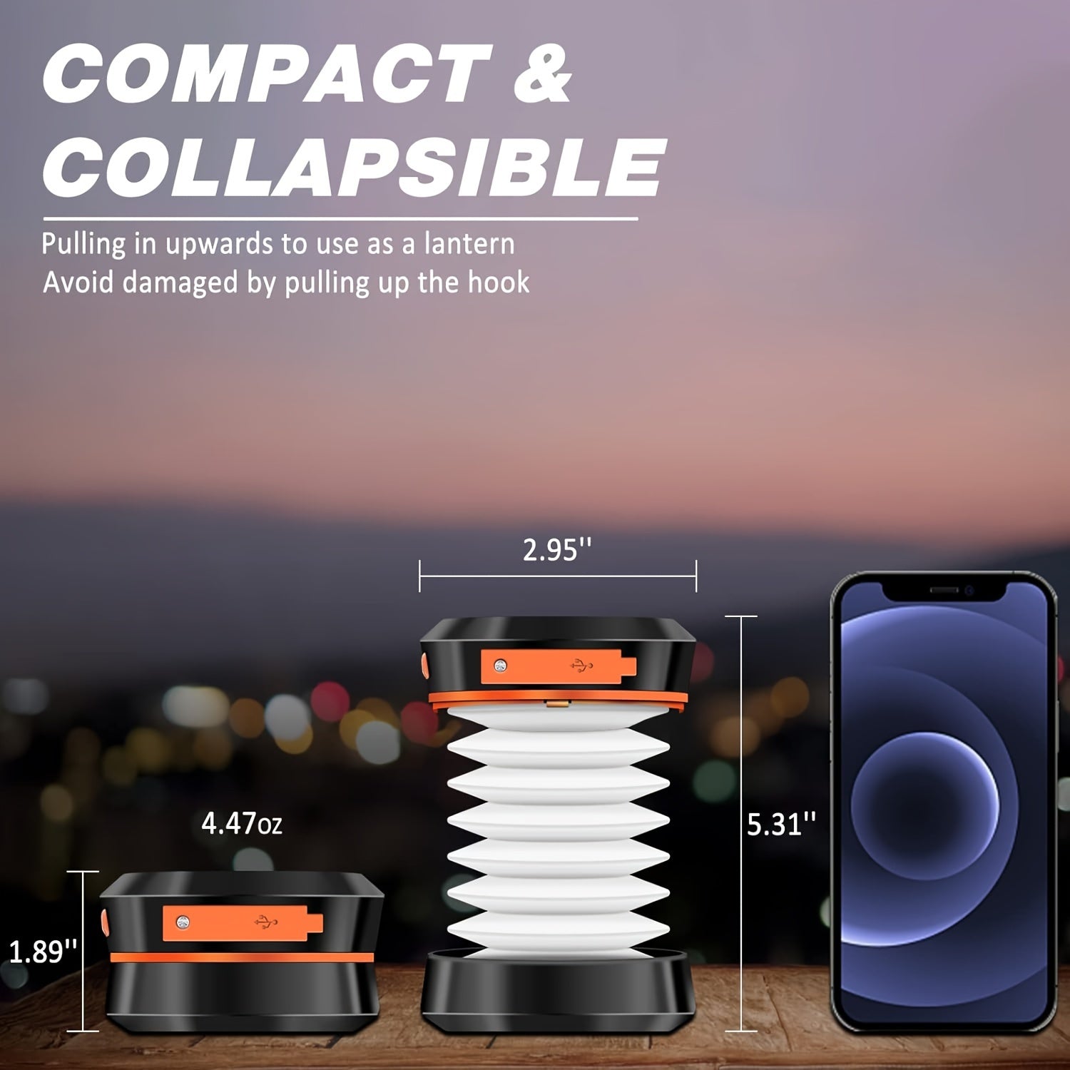 Foldable Camping Lamp - Rechargeable LED Light for Outdoor Activities and Emergencies