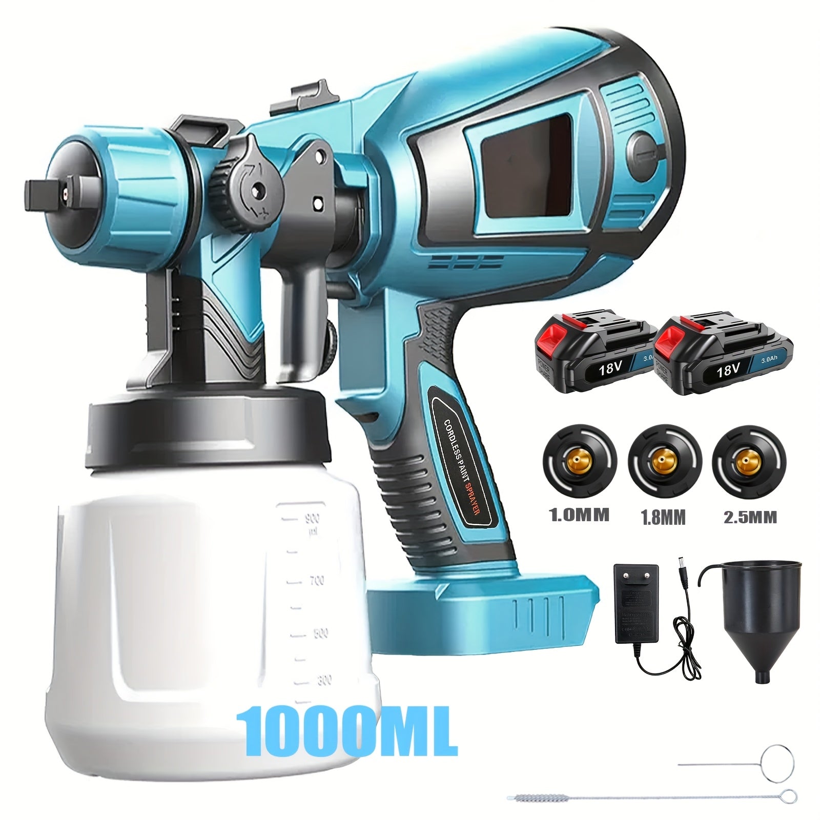 ProSpray Paint Sprayer – Wireless with 2 Batteries and 1000ml Removable Tank