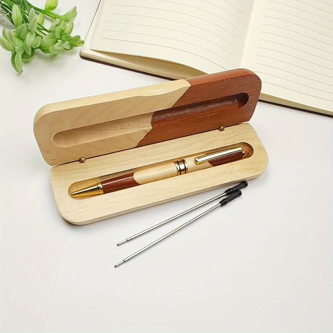 Premium Wooden Pen Box with Luxury Ballpoint Pen – Business and Stylish