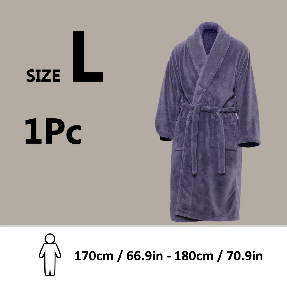Luxury Unisex Coral Fleece Bathrobe – Ultra Soft and Warm for Your Comfort