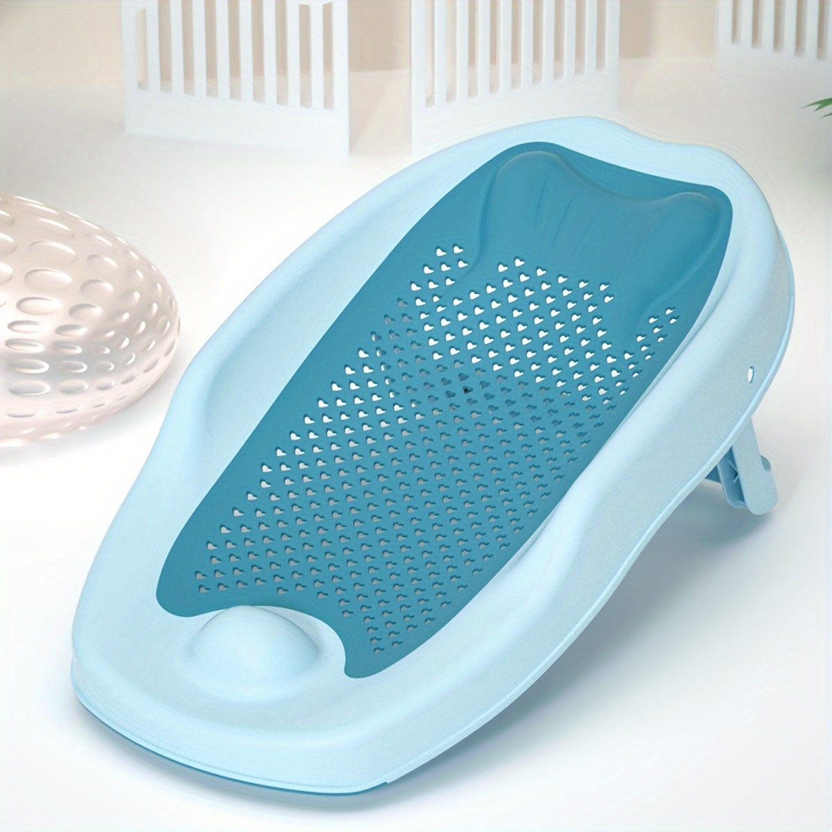 Foldable Bath Seat for Children - Fish-Shaped, Non-Slip Bath Support for Safe Bathing