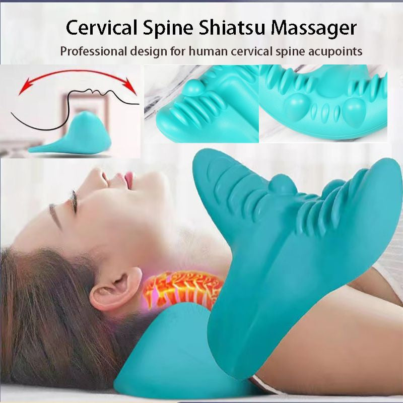 Neck and Shoulder Stretcher - Cervical Traction Massage Cushion for Spinal Alignment
