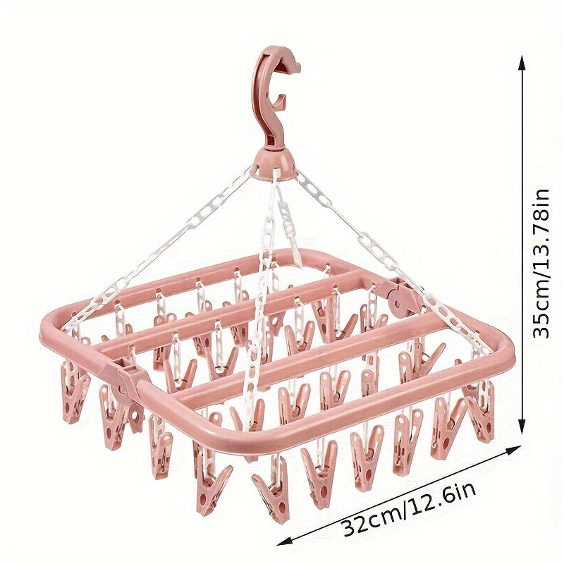 Foldable Drying Rack with Clips – Space-Saving and Practical for Small Laundry