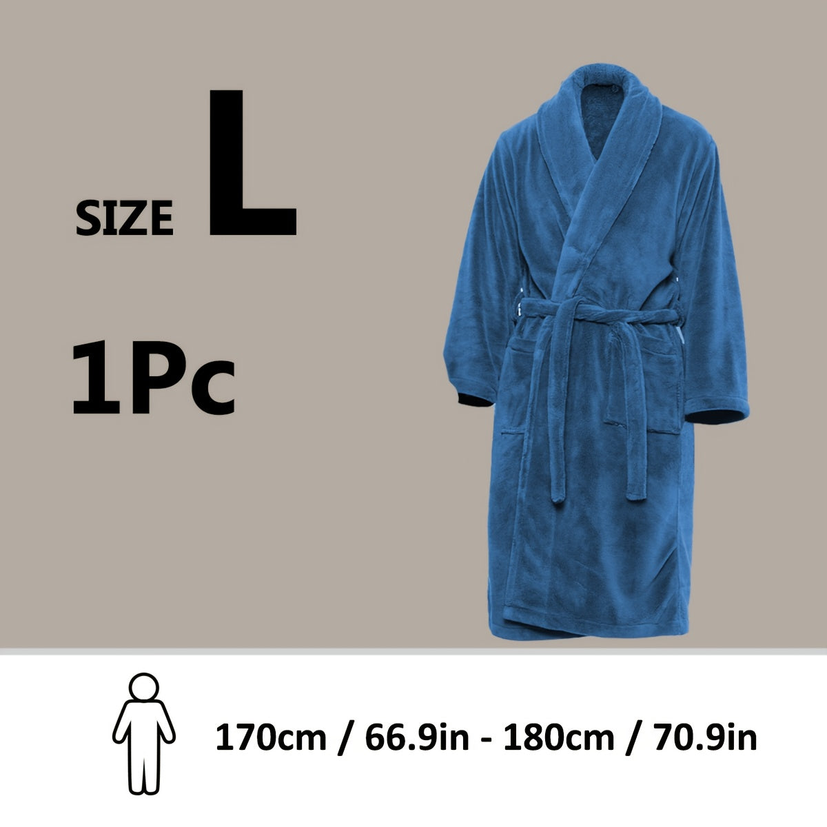 Luxury Unisex Coral Fleece Bathrobe – Ultra Soft and Warm for Your Comfort