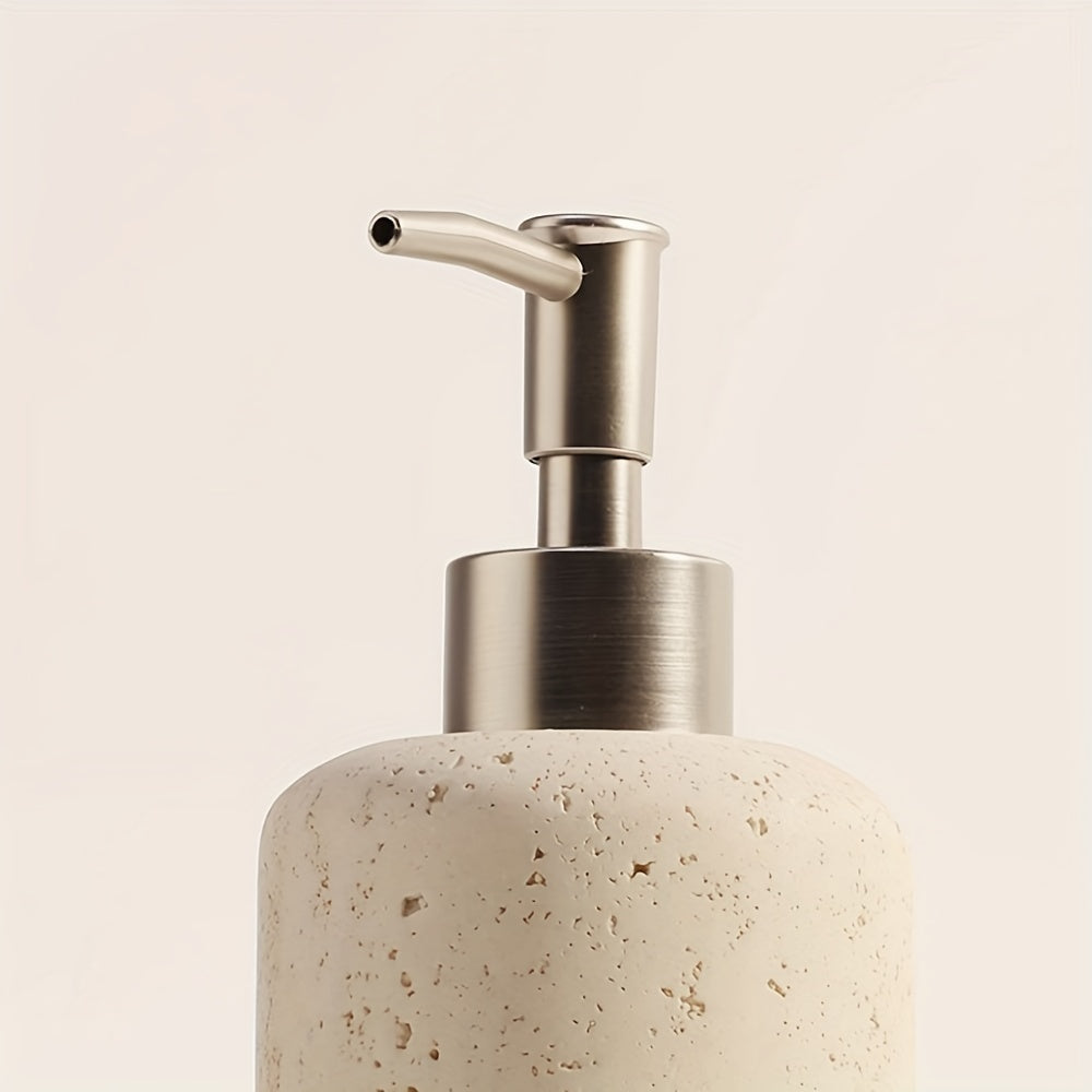 Marble Soap Dispenser – Luxury Resin Dispenser with Stainless Steel Pump for Bathroom or Kitchen