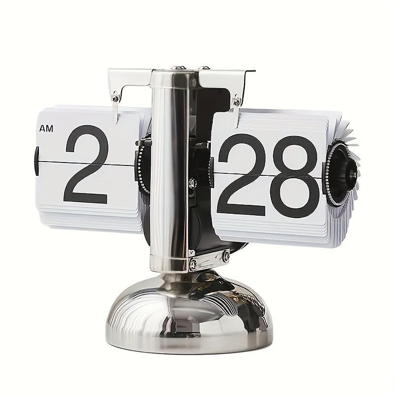 Retro Flip Clock with Steel Accents - TempoFlip
