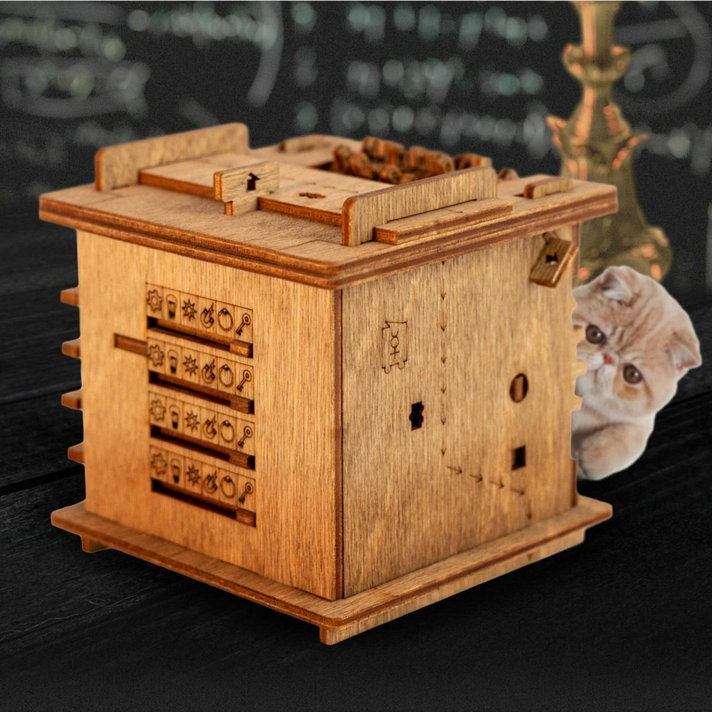 Interactive Wooden Escape Puzzle Box – MindVault