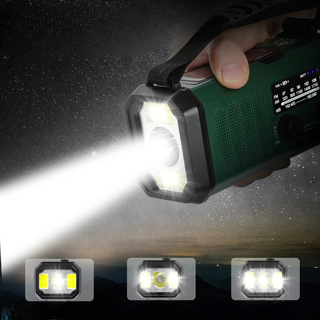 Professional Emergency Radio - Wind-Up & Solar - Powerful and Durable