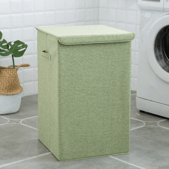 Bamboo Linen Laundry Basket with Lid