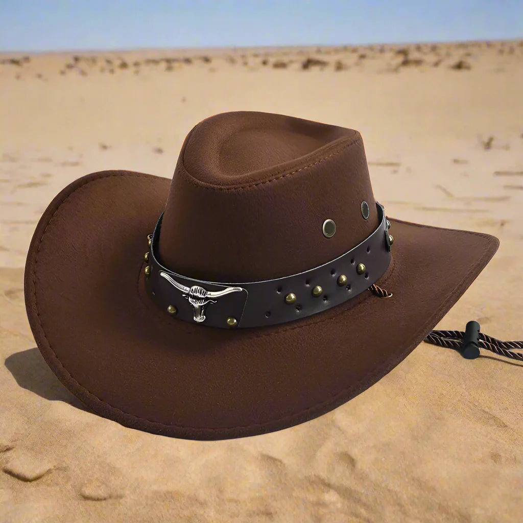 Cowboy Hat | Classic Model | Vegan Leather & Braided Chin Strap
