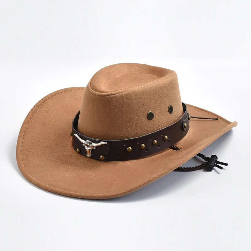 Cowboy Hat | Classic Model | Vegan Leather & Braided Chin Strap