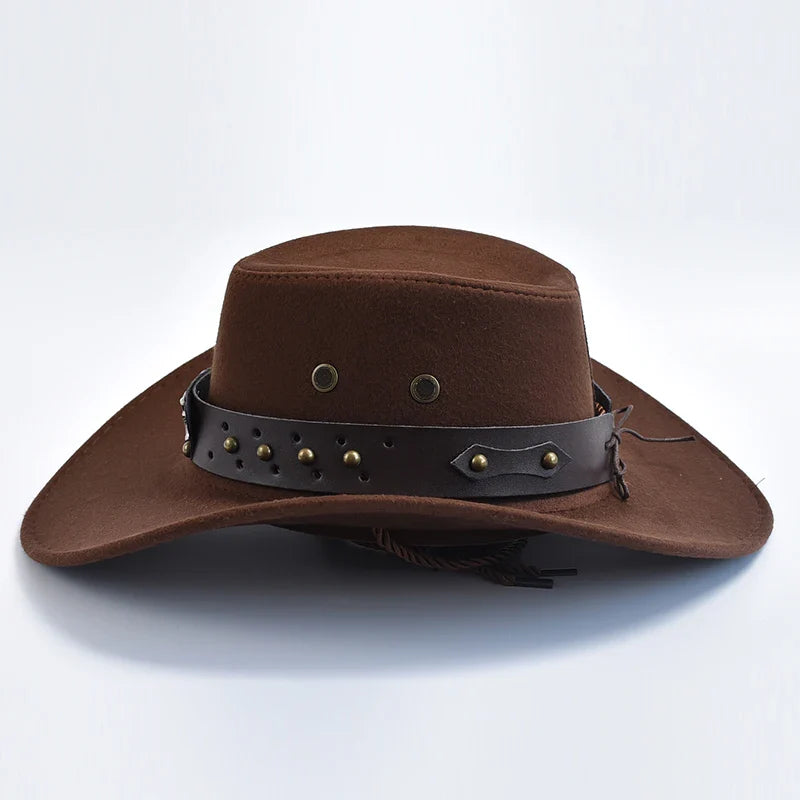 Cowboy Hat | Classic Model | Vegan Leather & Braided Chin Strap