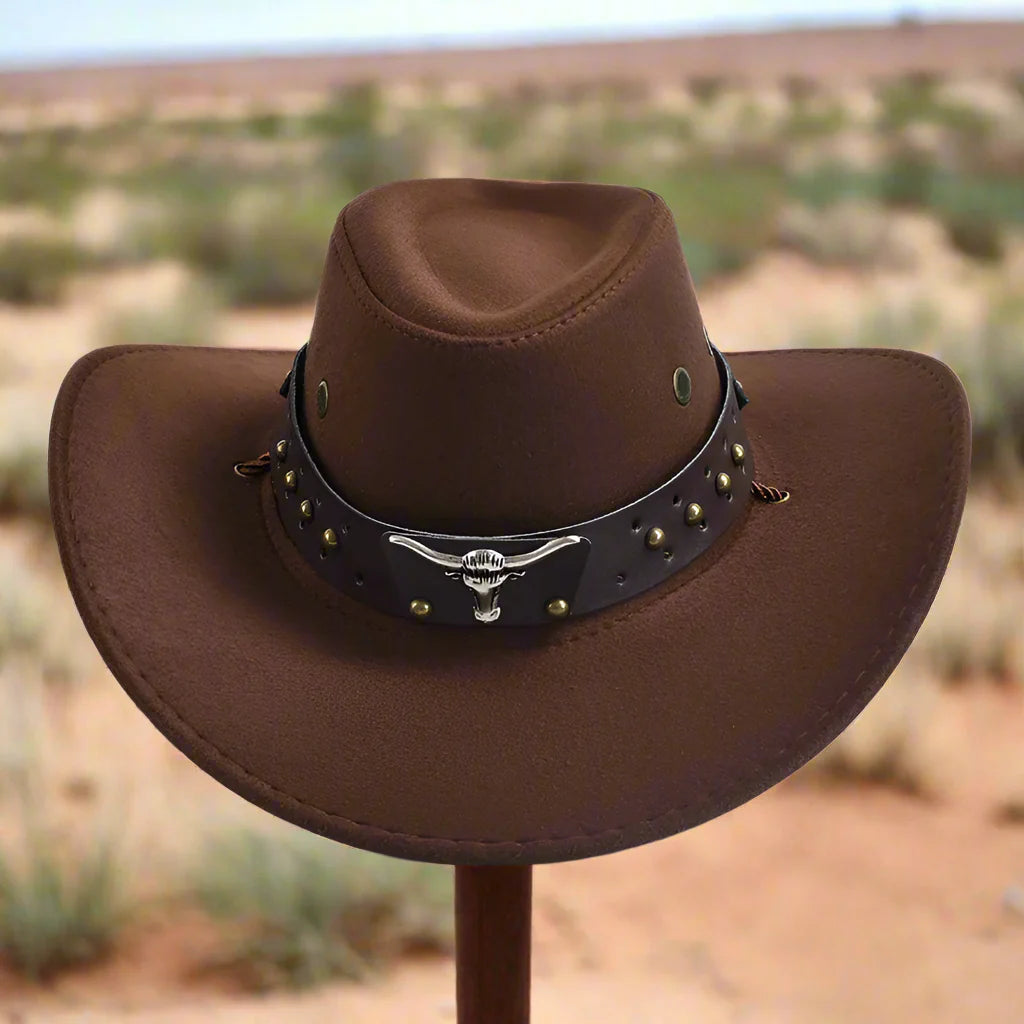 Cowboy Hat | Classic Model | Vegan Leather & Braided Chin Strap