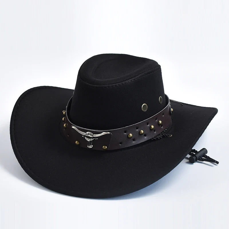 Cowboy Hat | Classic Model | Vegan Leather & Braided Chin Strap