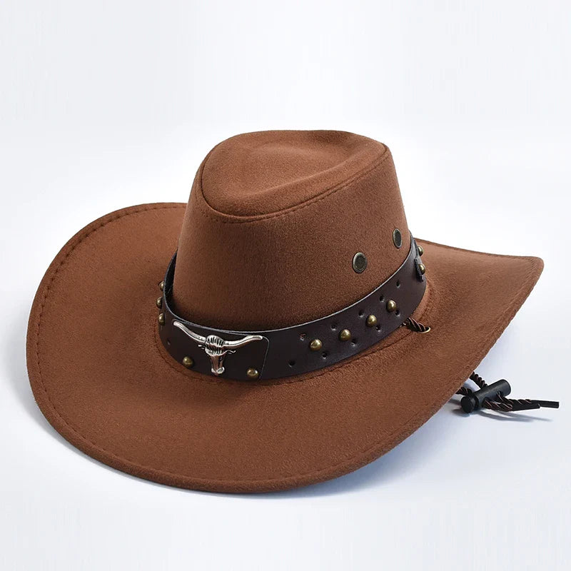 Cowboy Hat | Classic Model | Vegan Leather & Braided Chin Strap
