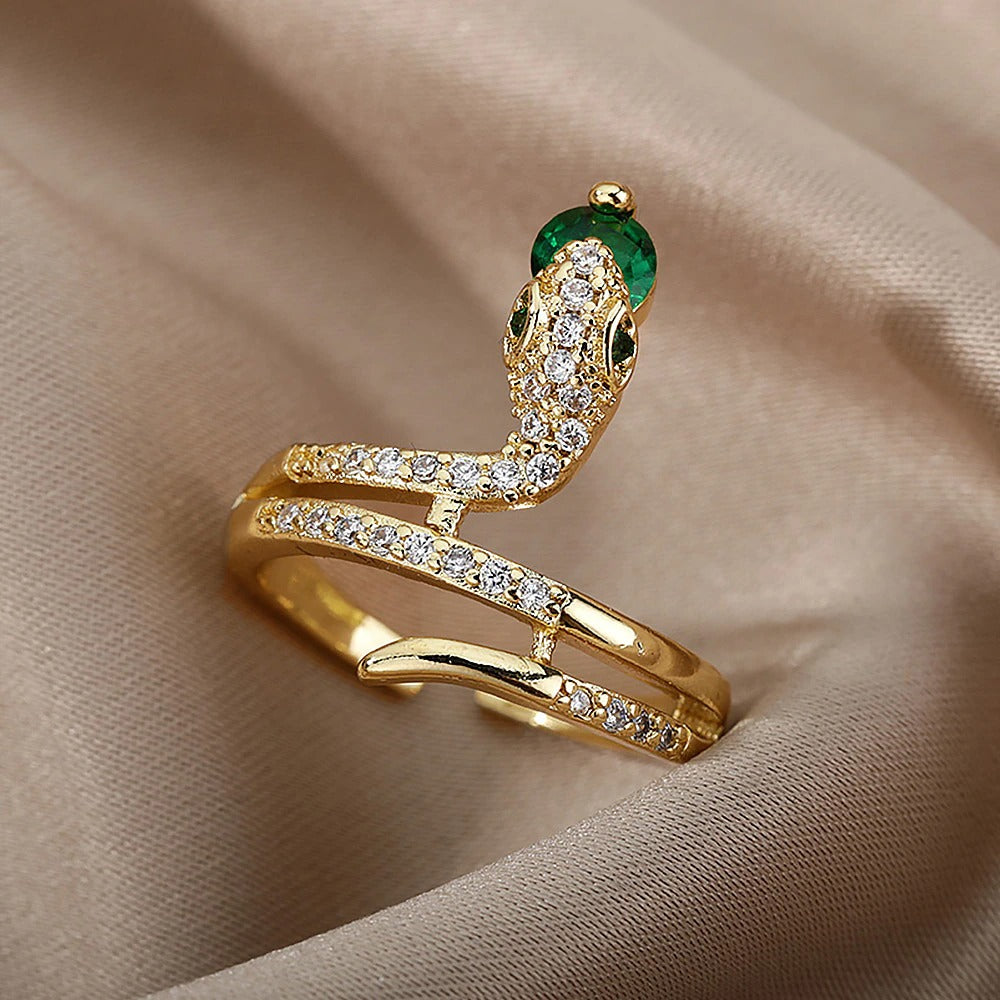 Lucky Zircon Snake Rings for Women