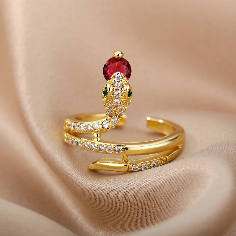 Lucky Zircon Snake Rings for Women