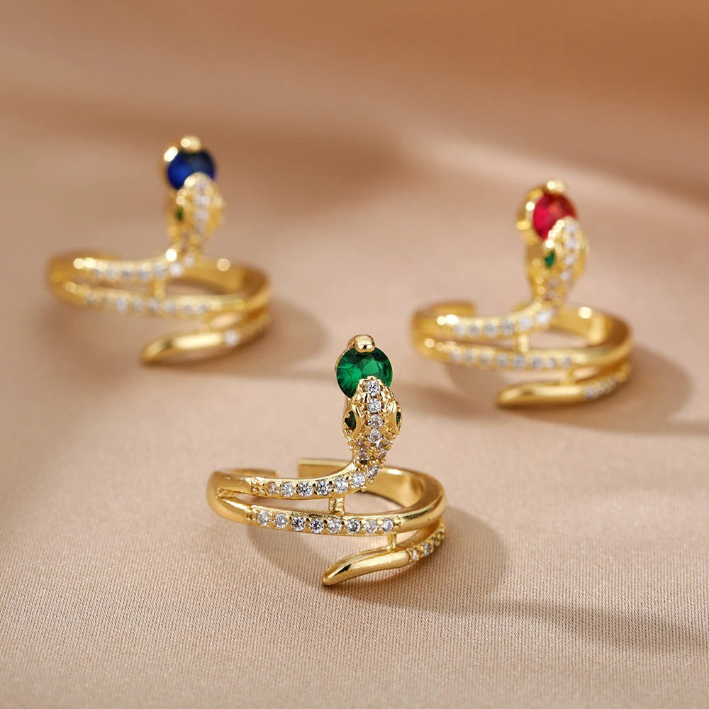 Lucky Zircon Snake Rings for Women
