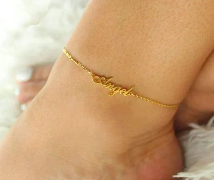 LuxeLink Custom Name Anklet | Personalized Stainless Steel Jewelry for Every Occasion