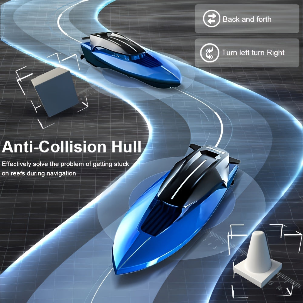 Water Mini Toy Boat – Remote Controlled with LED Lighting