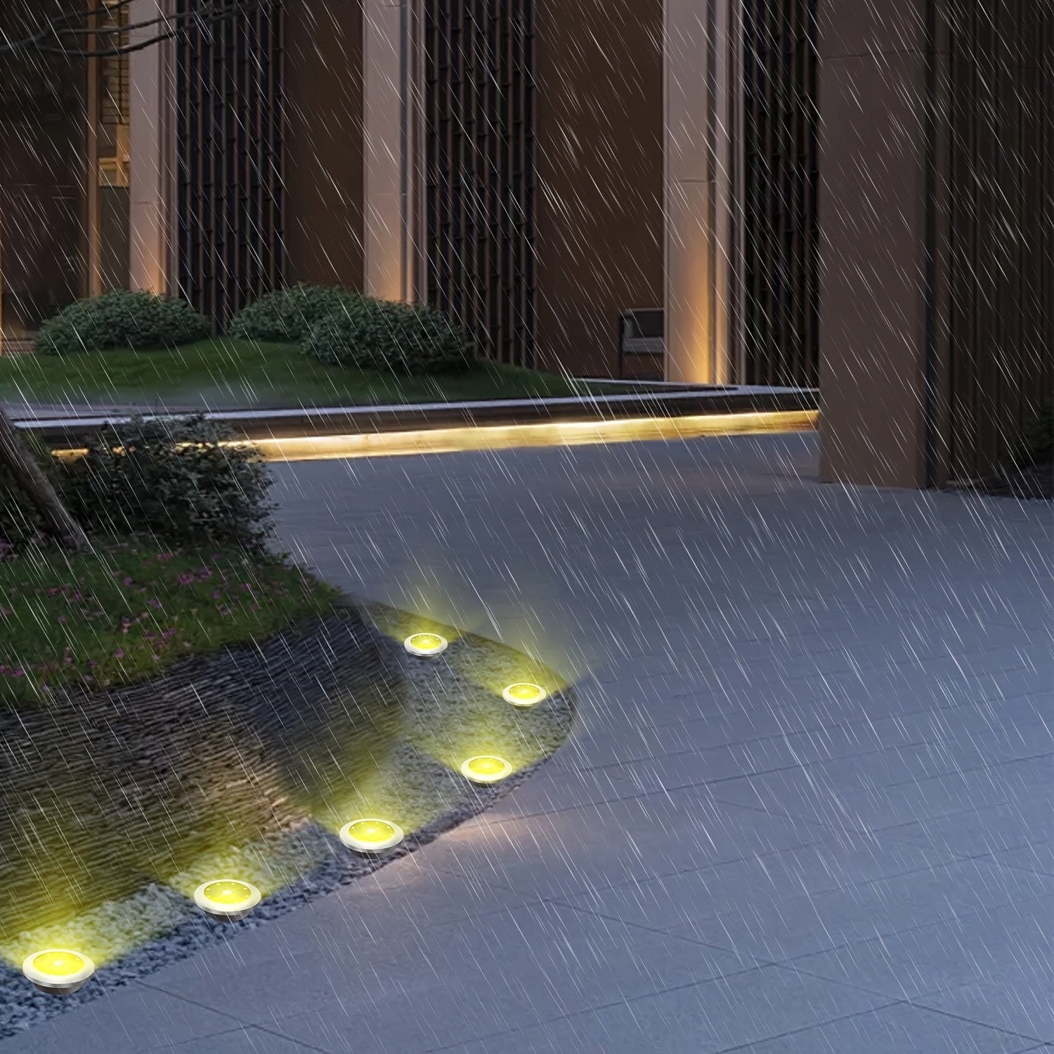 Solar Ground Spotlight – Geometric Stainless Steel Design for Gardens and Paths