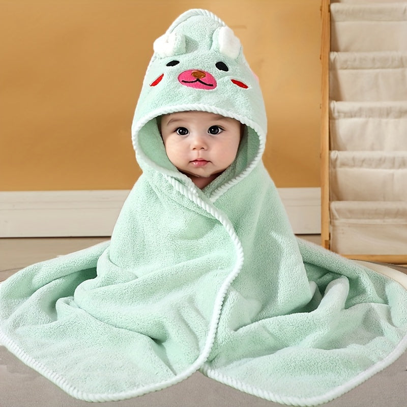 Soft Children's Hooded Towel with Animal Design - Absorbent and Comfortable