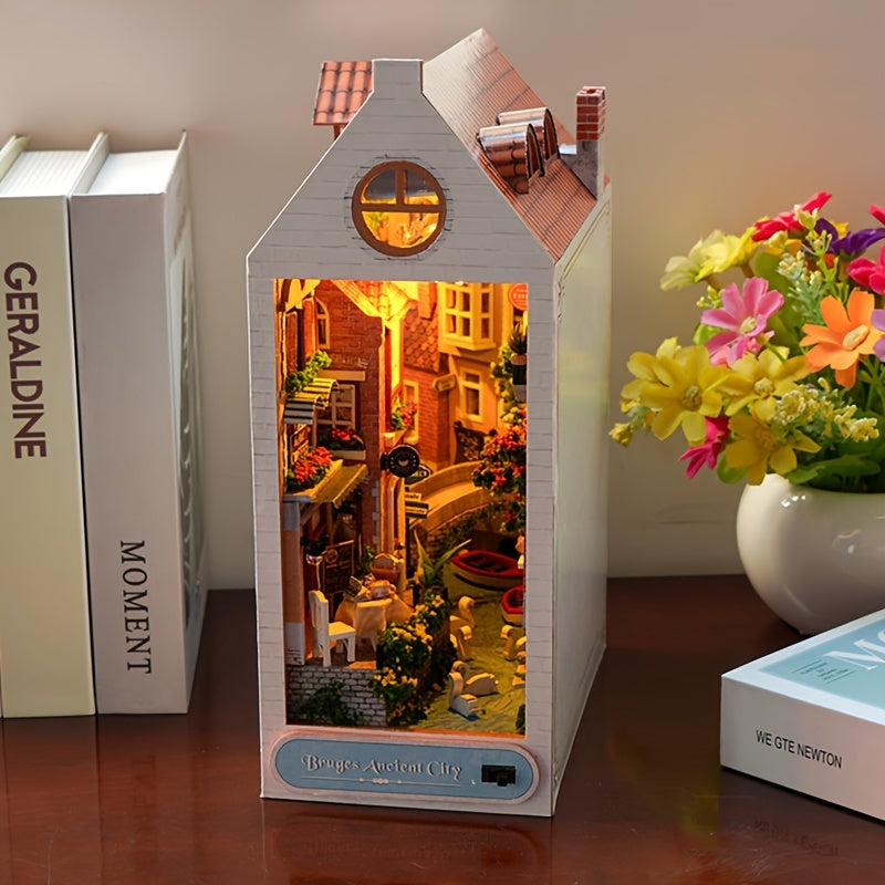 DIY Bruges House Bookstand – 3D Wooden Model of the Old Town