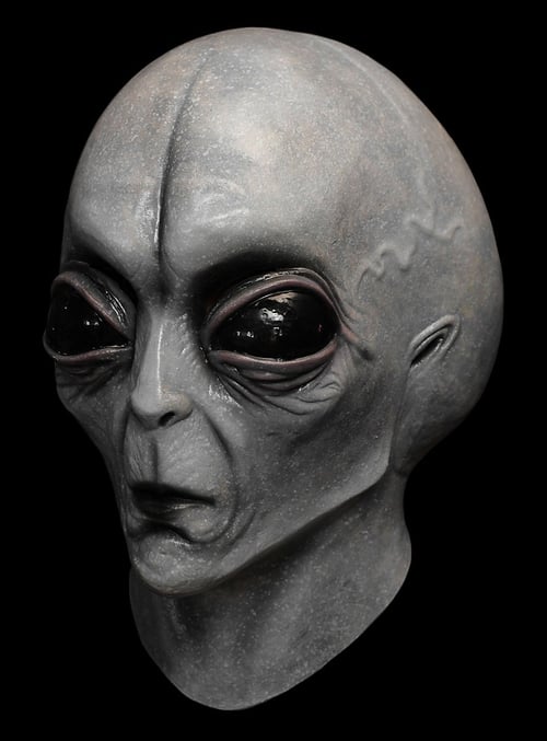 CosmicMorph Realistic Alien Mask | Hand-painted full-head sci-fi Halloween costume accessory