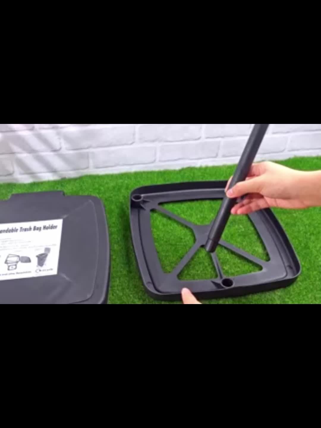 Adjustable Folding Bin Bag Holder – Three-Part Height Adjustable Stand for Home or Outdoor