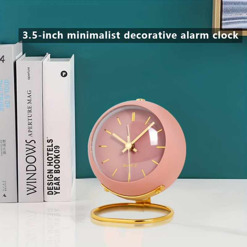 Nordic Silent Desk Clock – Luminous Hands & Metal Frame