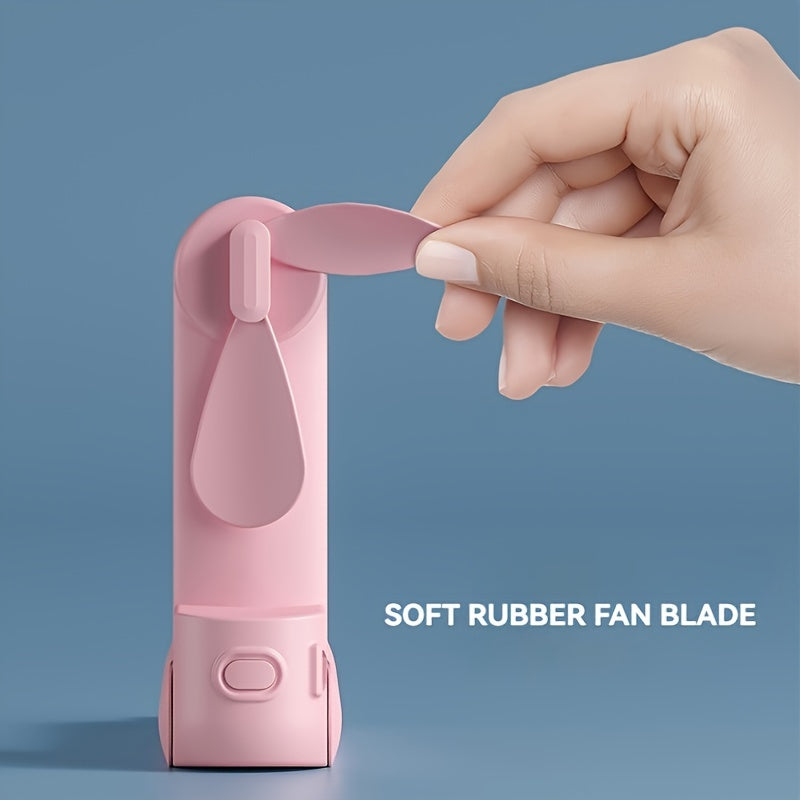 Mini Handheld Ventilator – 2-in-1 USB Rechargeable Fan with Cute Rabbit Design for Travel and Summer