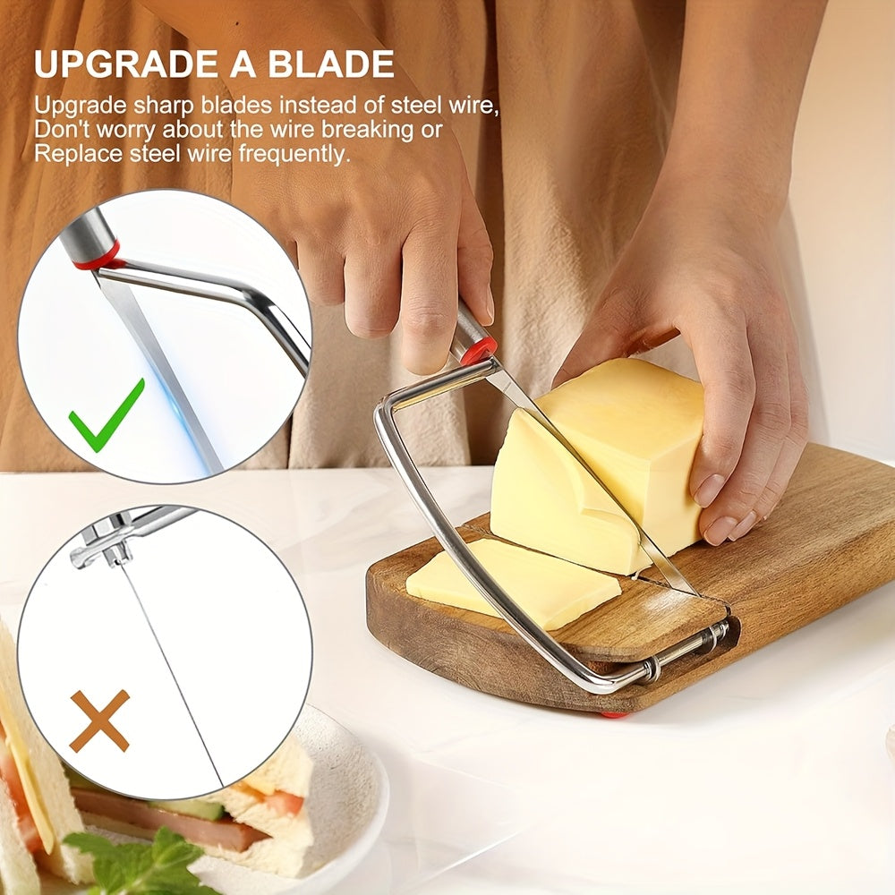 Artisan Acacia Cheese Slicer – Stainless Steel Knife on Elegant Wooden Base