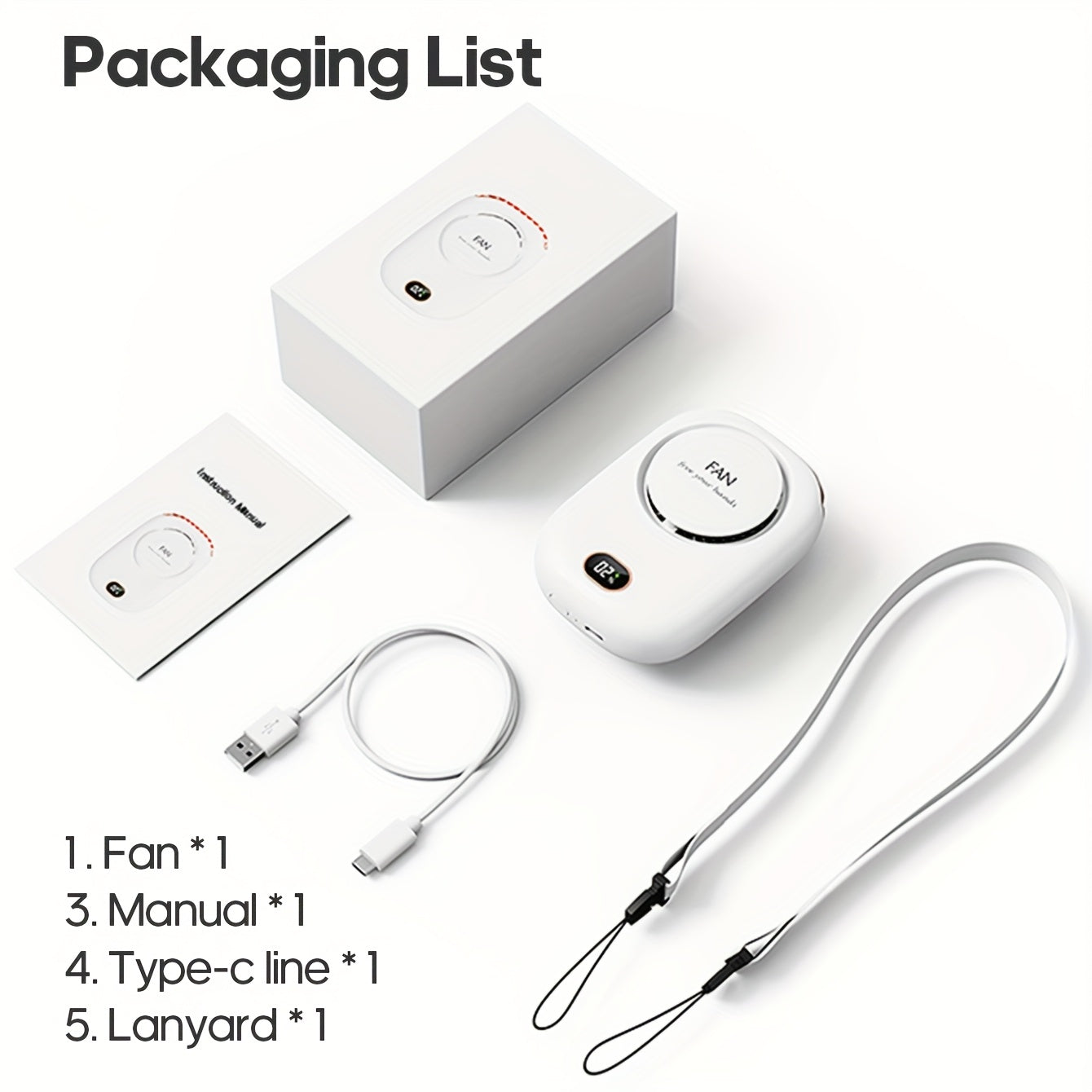 USB Rechargeable Mini Neck Fan – Lightweight with Adjustable Speeds