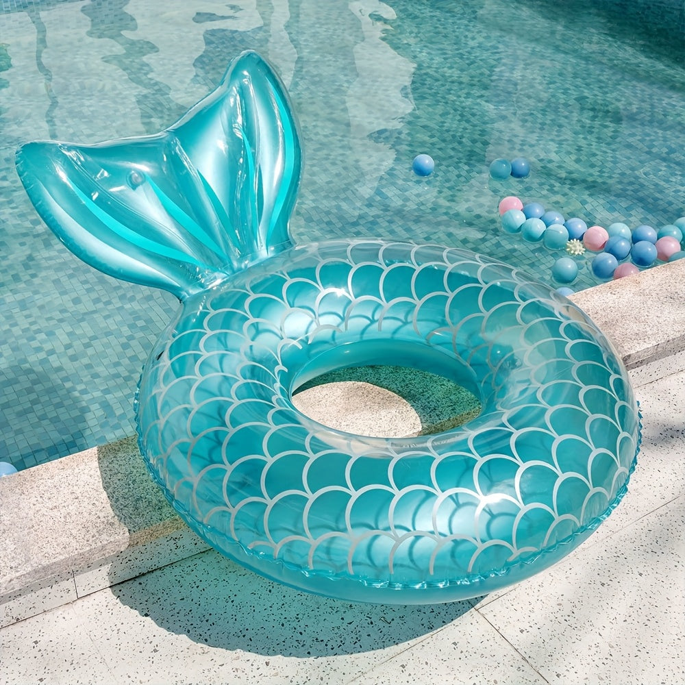 Inflatable Pool Float in Mermaid Shell – Ergonomic Design with Cushion