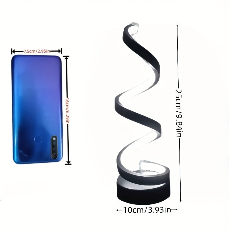 Spiral LED Desk Lamp – Modern Dimmable Lighting