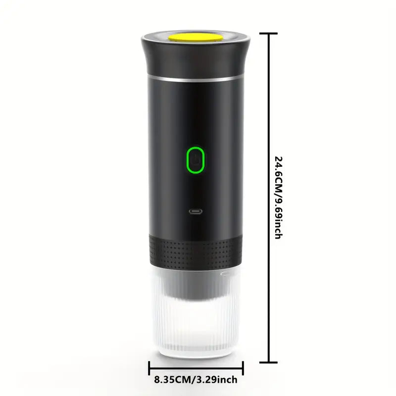 BrewGo - Portable Espresso Machine - Self-Heating Travel Coffee Maker, Suitable for Ground Coffee & Pods