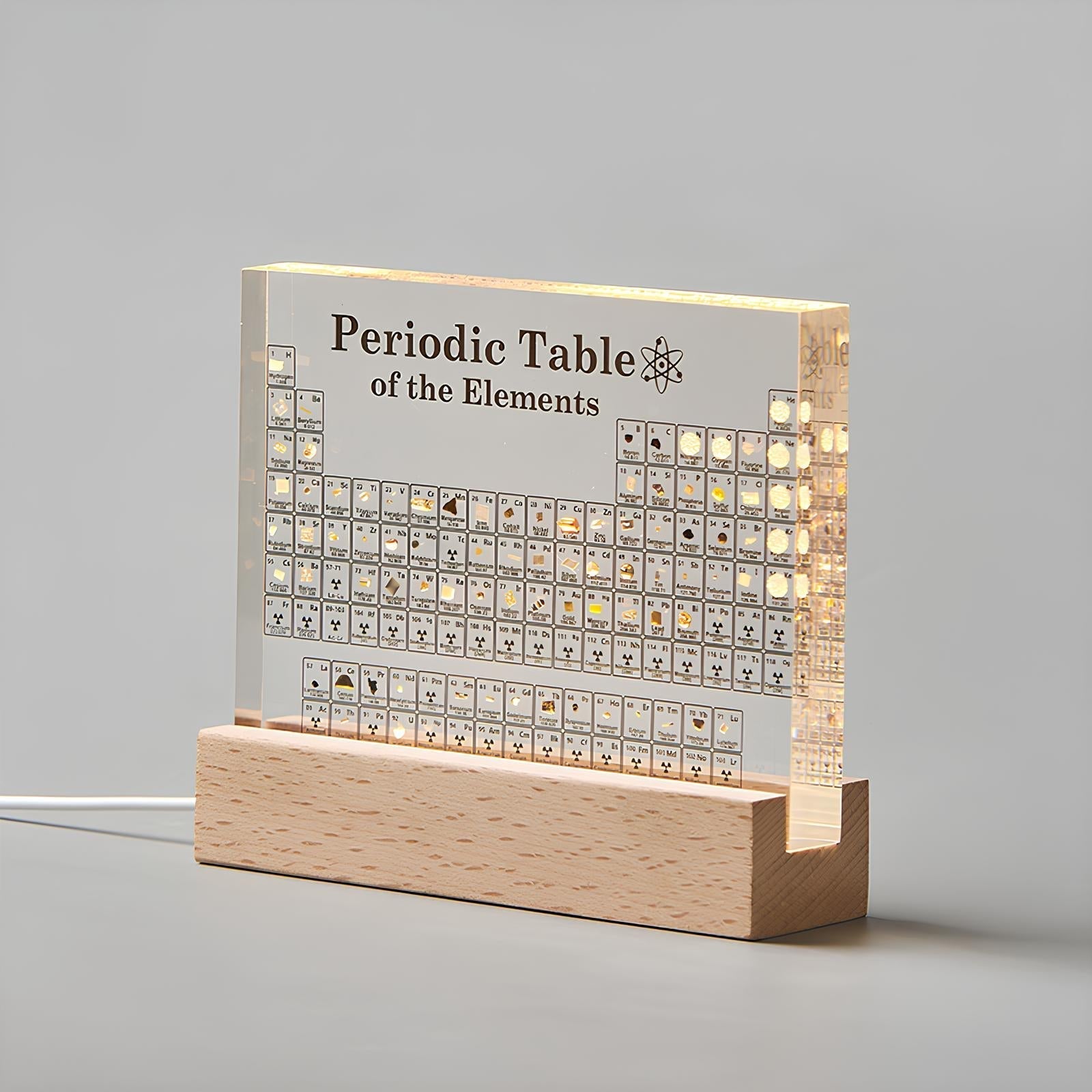Illuminated Periodic Table with Real Elements - Elementa