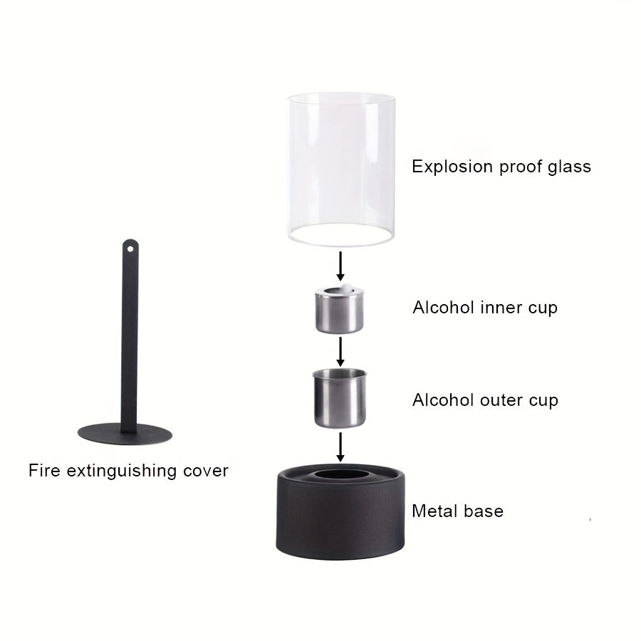 Rustic Table Fire – Portable Alcohol Heating Stove for Indoor and Outdoor Use