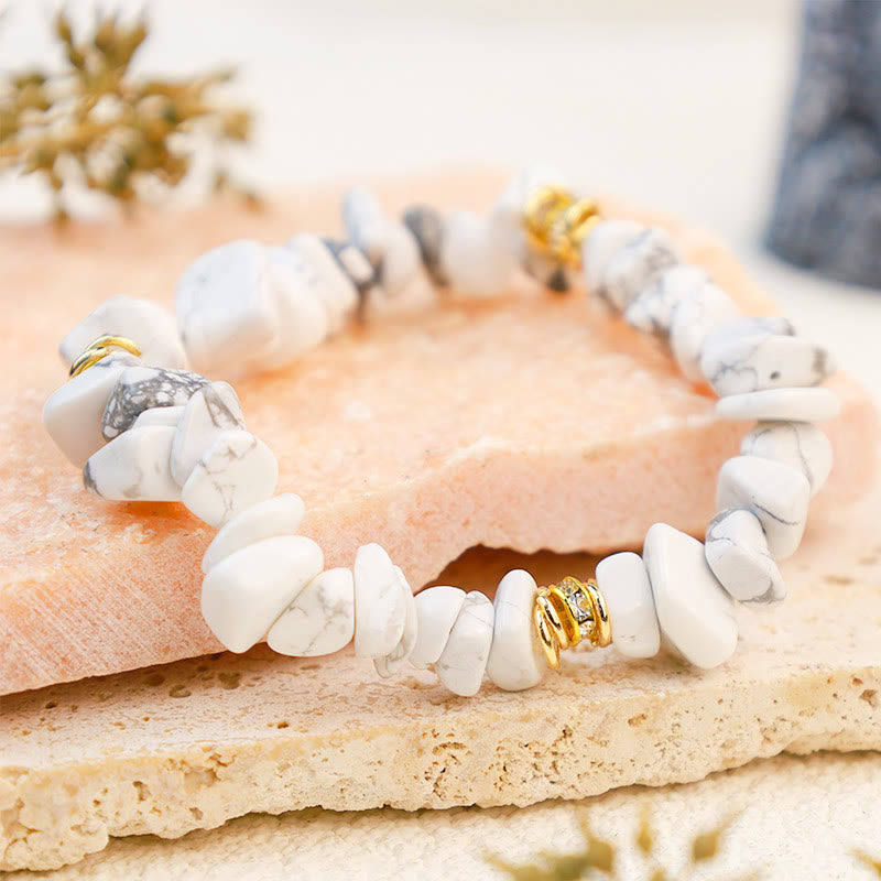 Stylish Bracelet Made of Natural Stones and Crystal Beads - Celine