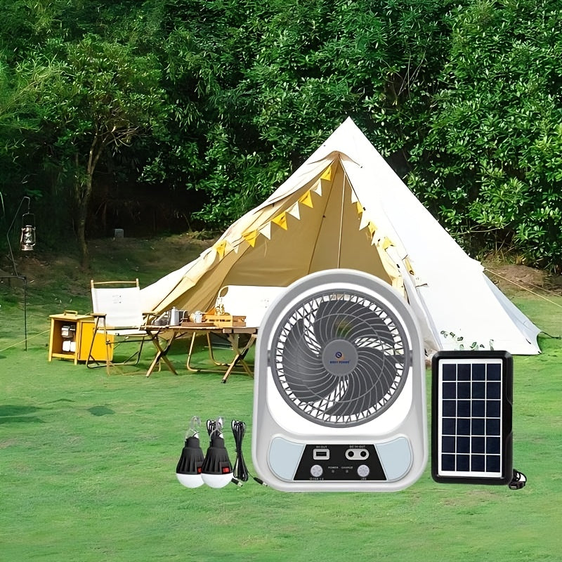 Portable Solar Energy Fan and Night Light – Multifunctional and Rechargeable