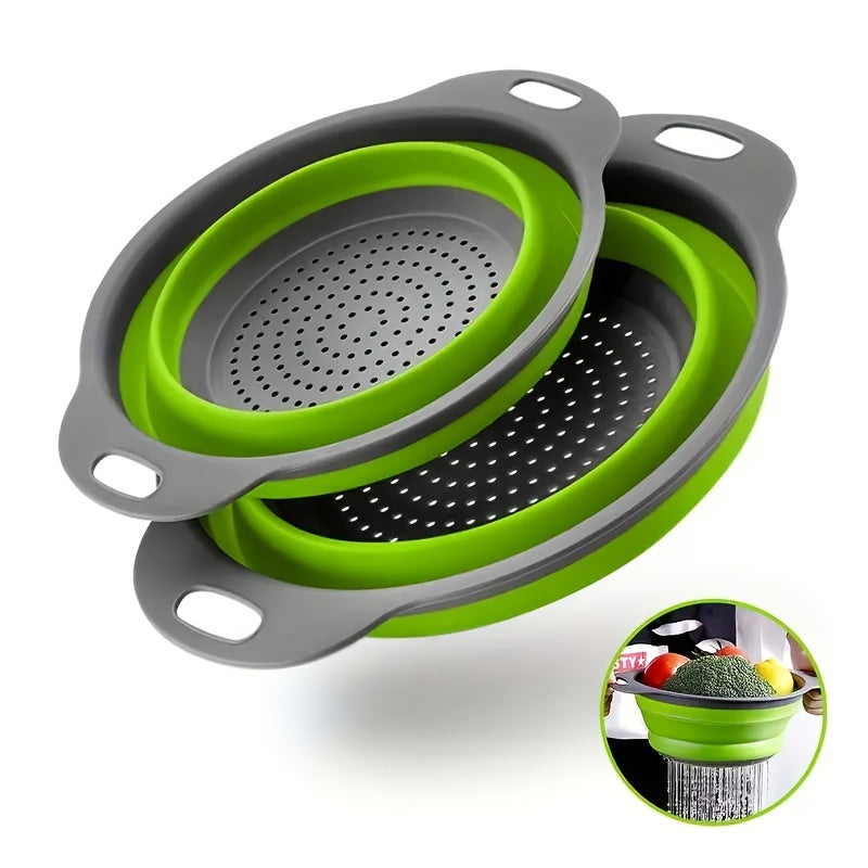 Collapsible Silicone Colander Set – Perfect for Pasta, Vegetables and Fruit