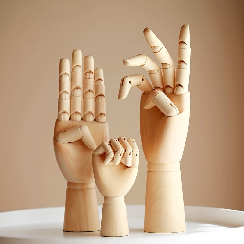 Nordic Creative Wooden Hand Model – Movable and Atmospheric Deco Object