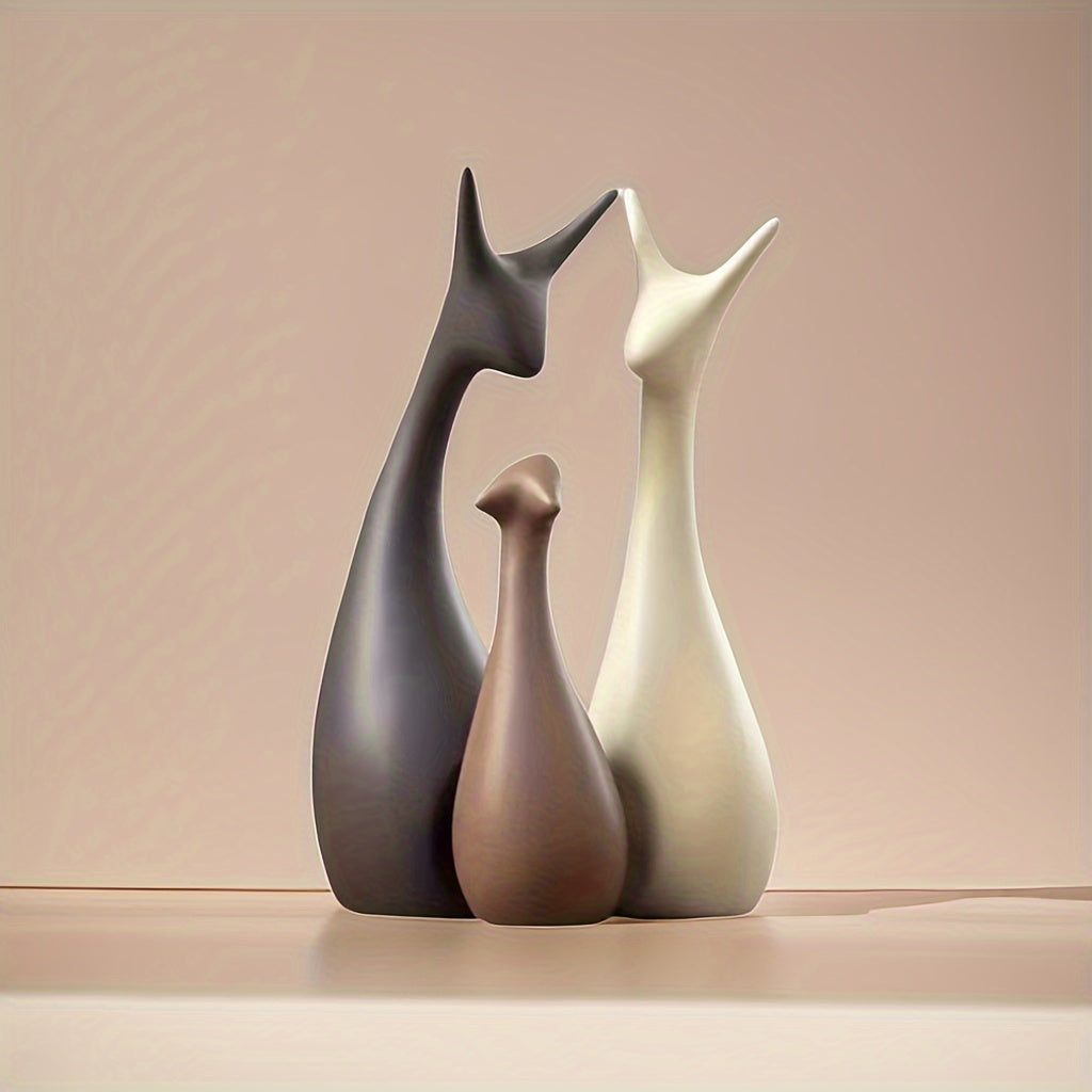 Ceramic Deer Statue Set – Luxury Decor for Living Room and Office