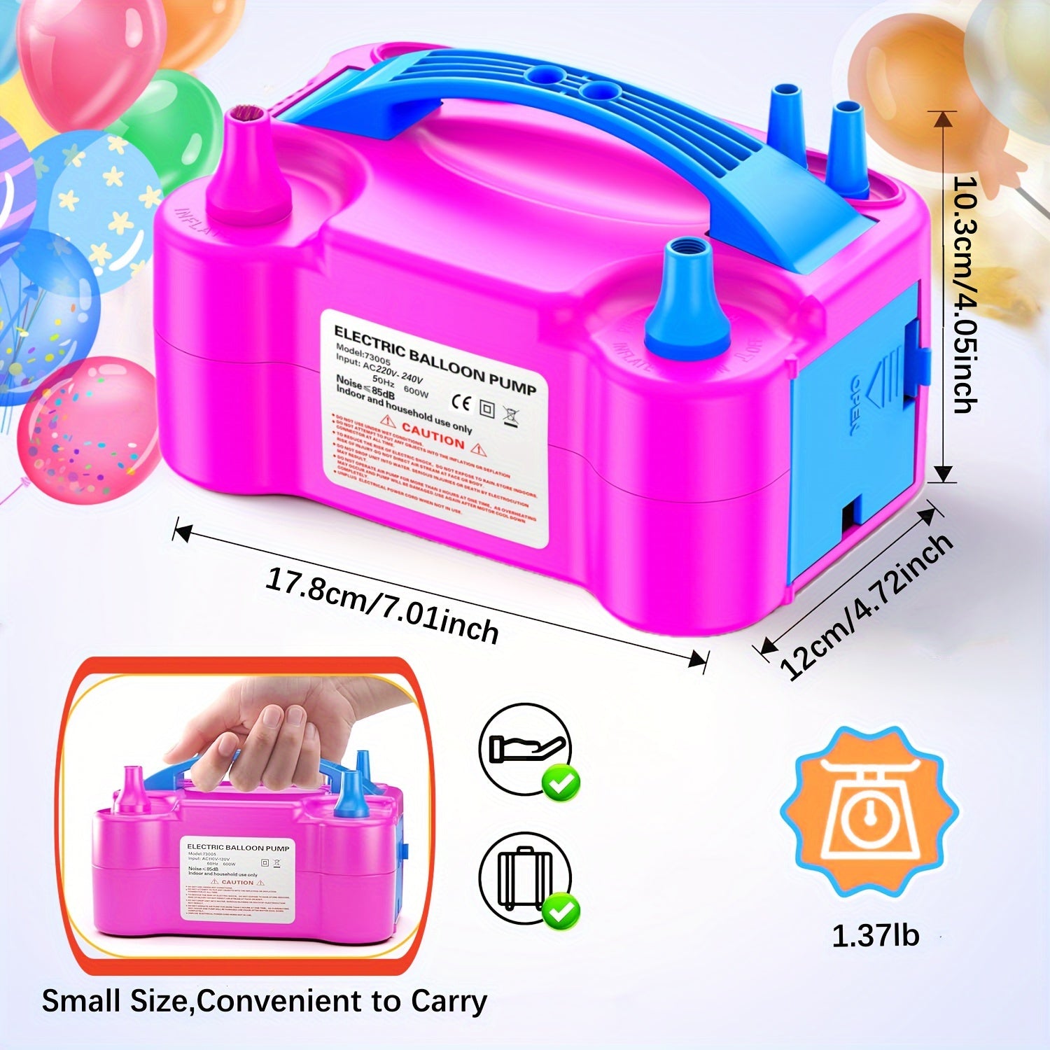 Dual Nozzle Electric Balloon Pump – Quick and Easy Balloon Inflation