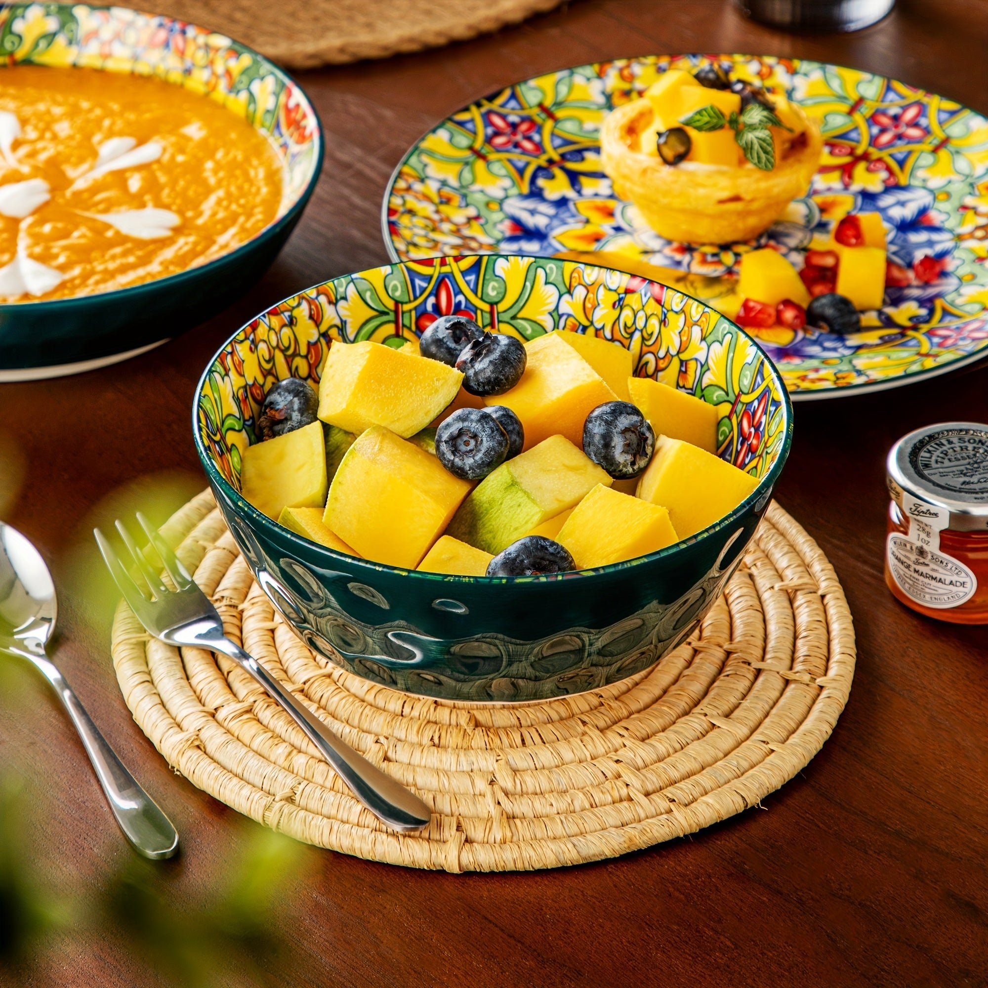 24-Piece Dinner Set – Stoneware in Bohemian Style