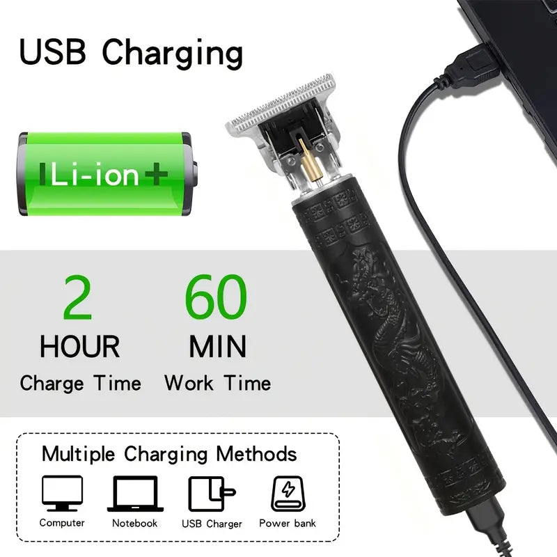 GroomMaster - 3-Piece Professional Hair and Beard Grooming Set for Men, Wireless Trimmers with LED Display, USB Rechargeable